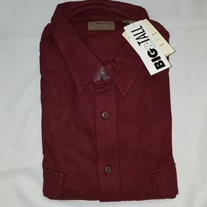 NWT St John's Bay Burgundy Chamois LS Shirt XLT